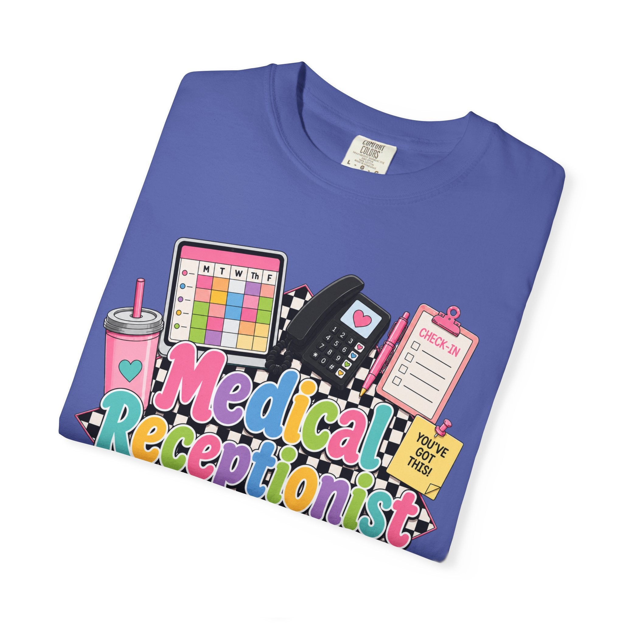 Medical Receptionist Graphic T-Shirt — Cute Office Essentials Design