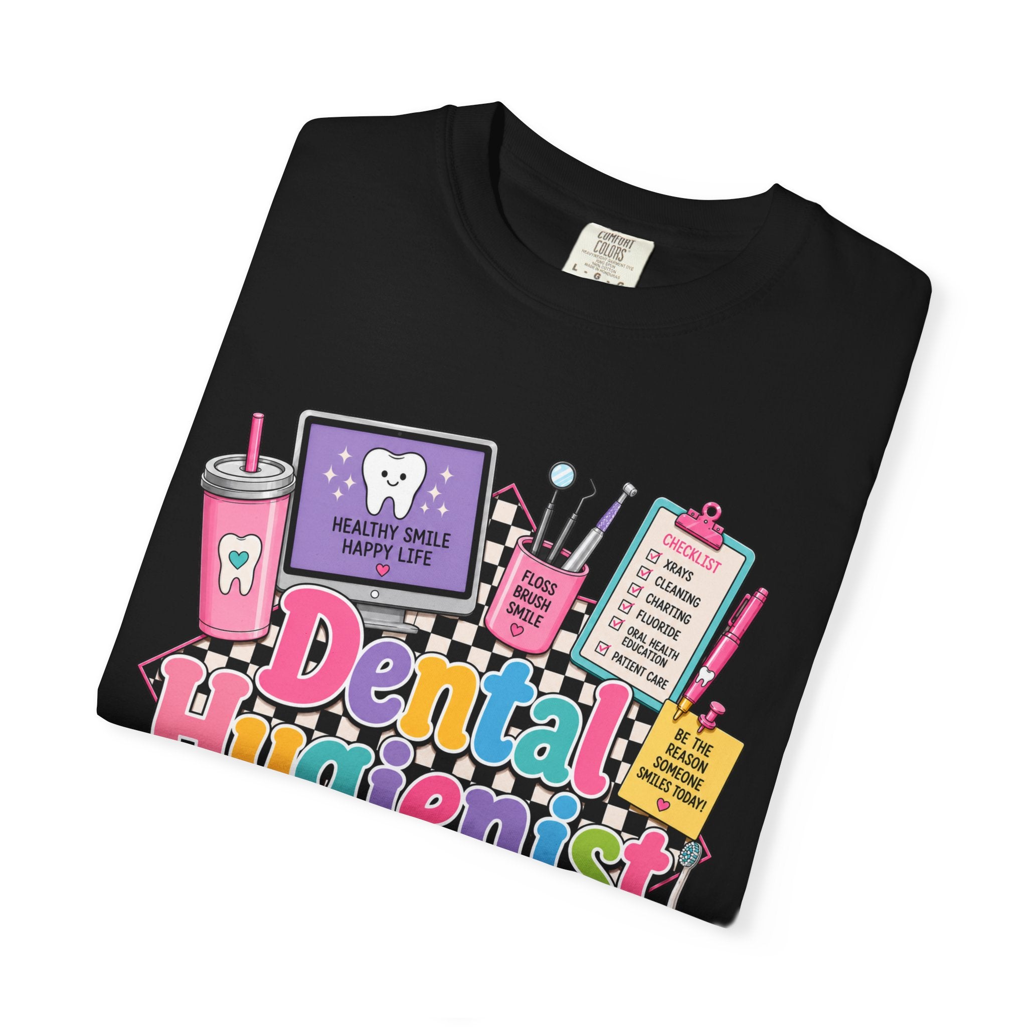 Dental Hygienist T-shirt | Dental Tools Graphic Tee, Tooth Care Design