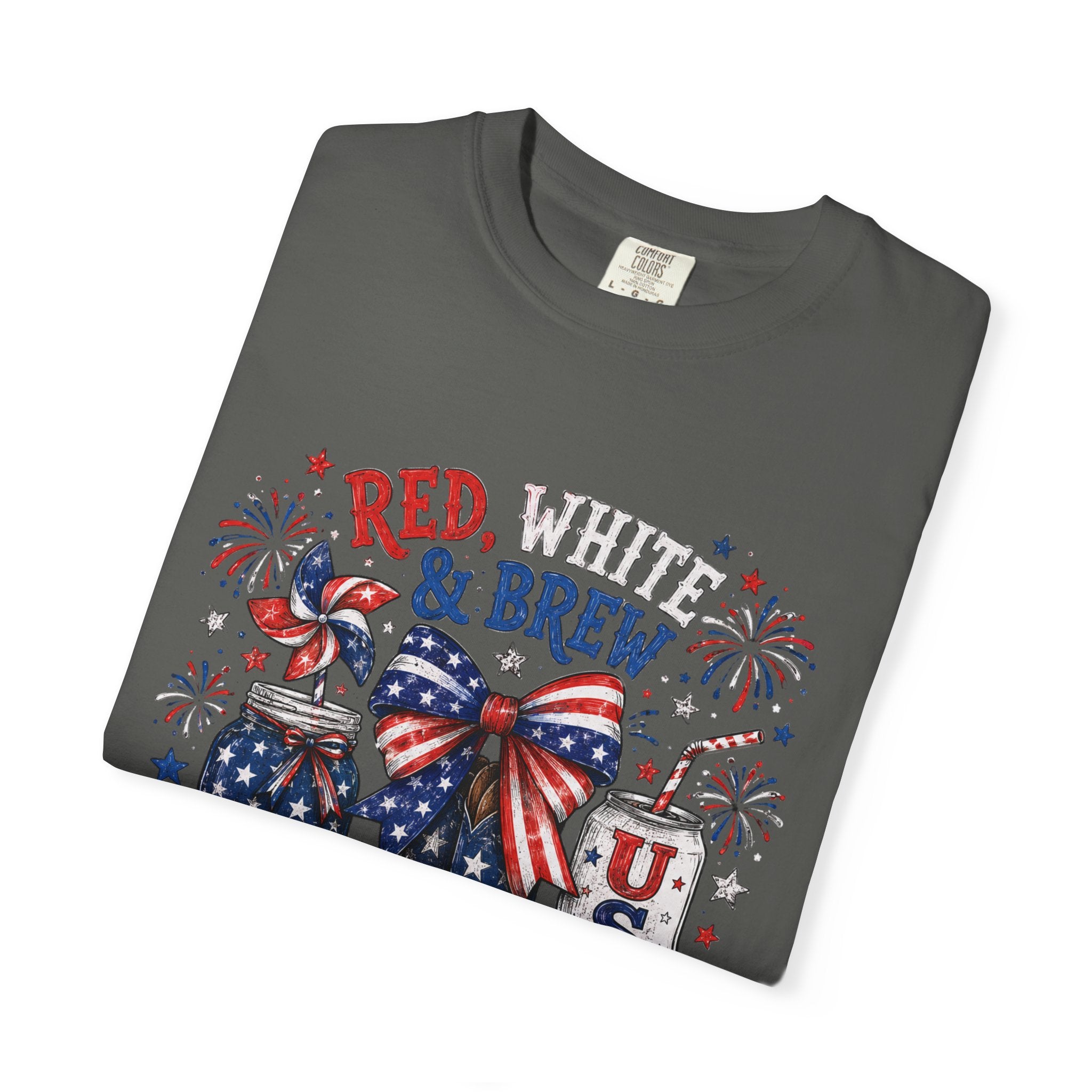 Red White & Brew graphic T-shirt | USA Merica patriotic 4th of July design