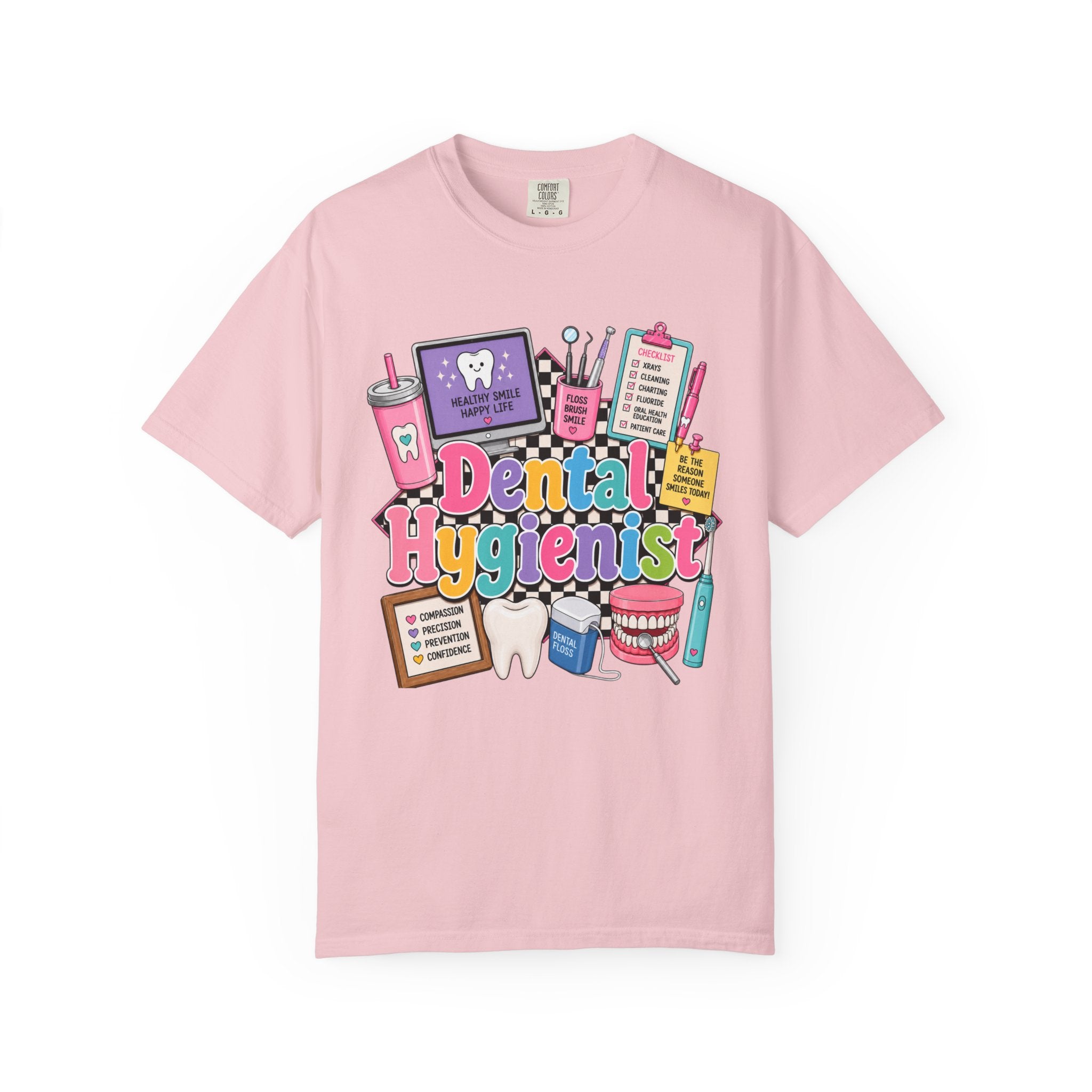 Dental Hygienist T-shirt | Dental Tools Graphic Tee, Tooth Care Design