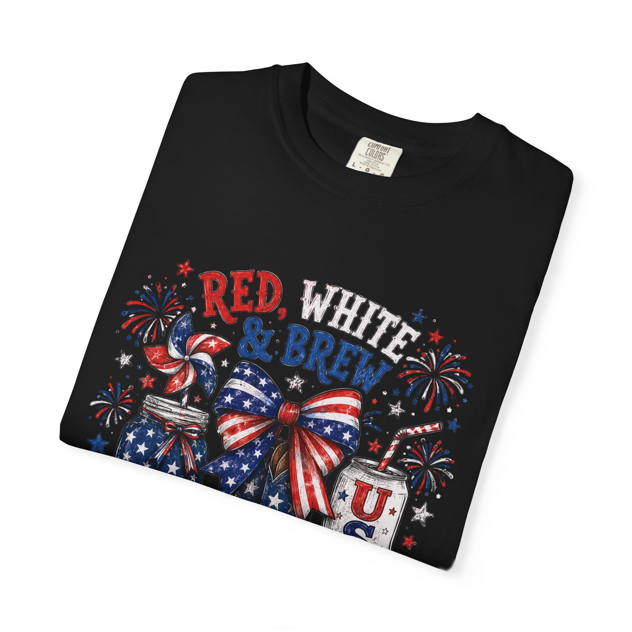Red White & Brew graphic T-shirt | USA Merica patriotic 4th of July design