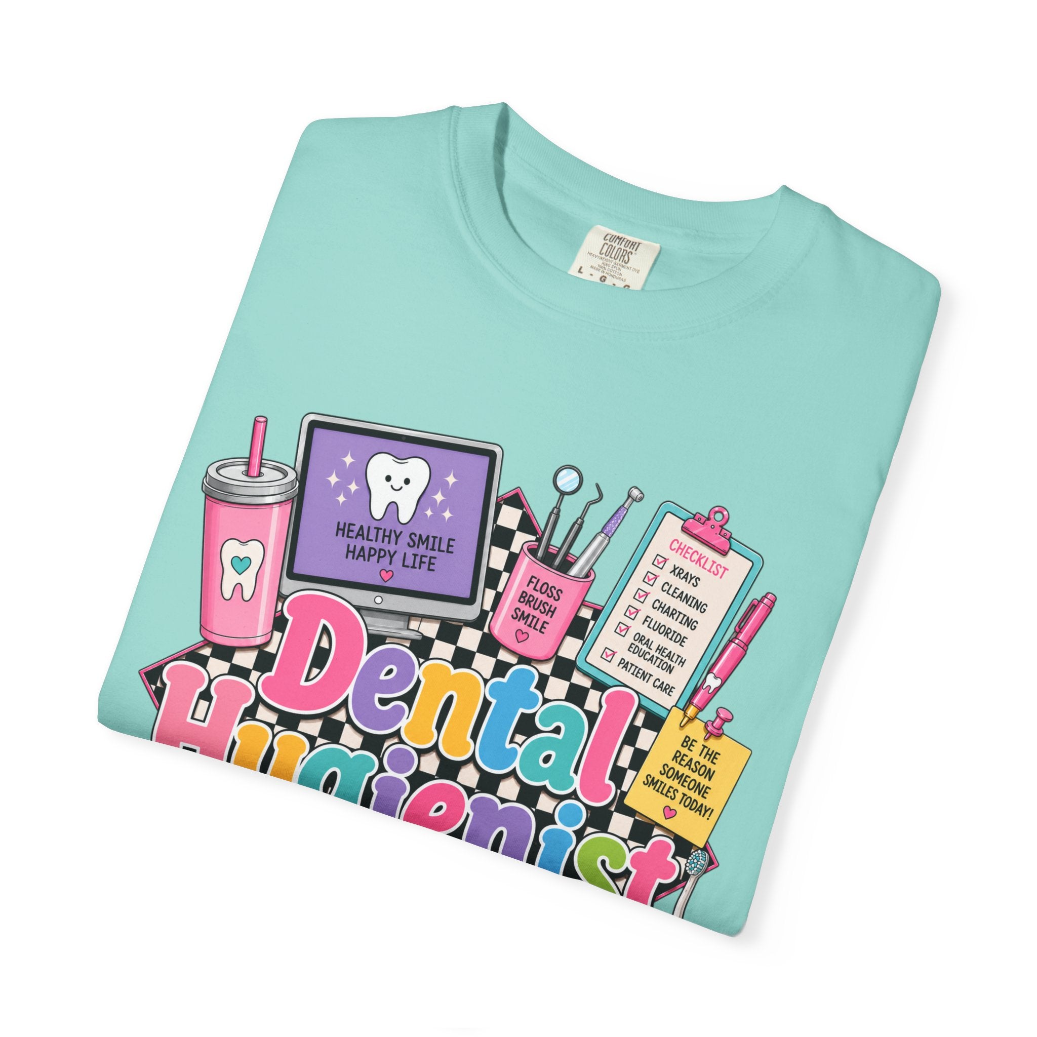 Dental Hygienist T-shirt | Dental Tools Graphic Tee, Tooth Care Design