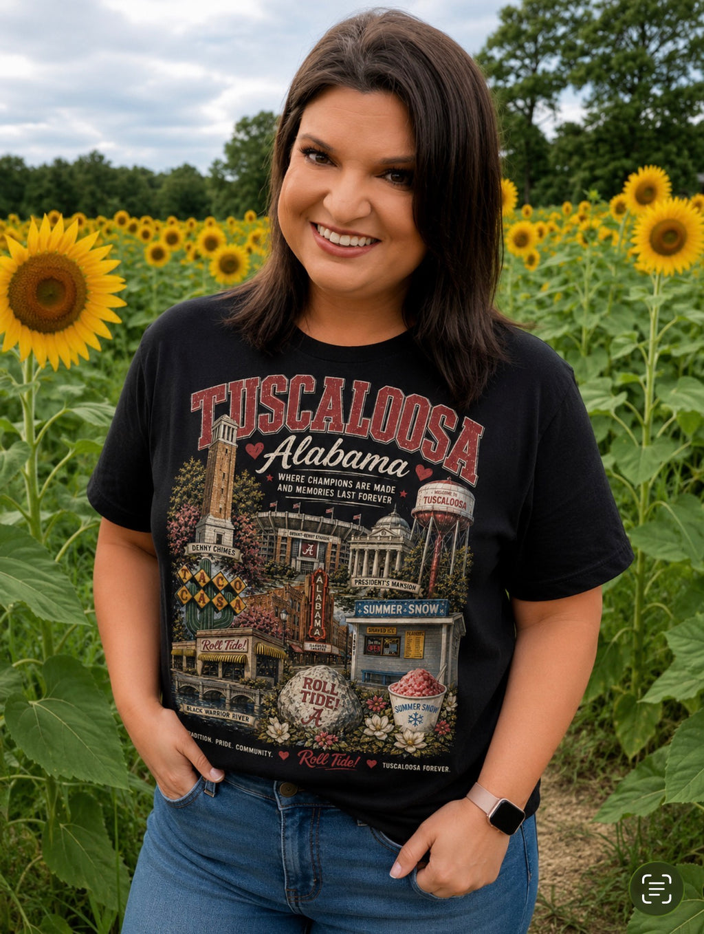 Tuscaloosa Alabama Collage Tee | College Town Souvenir Shirt
