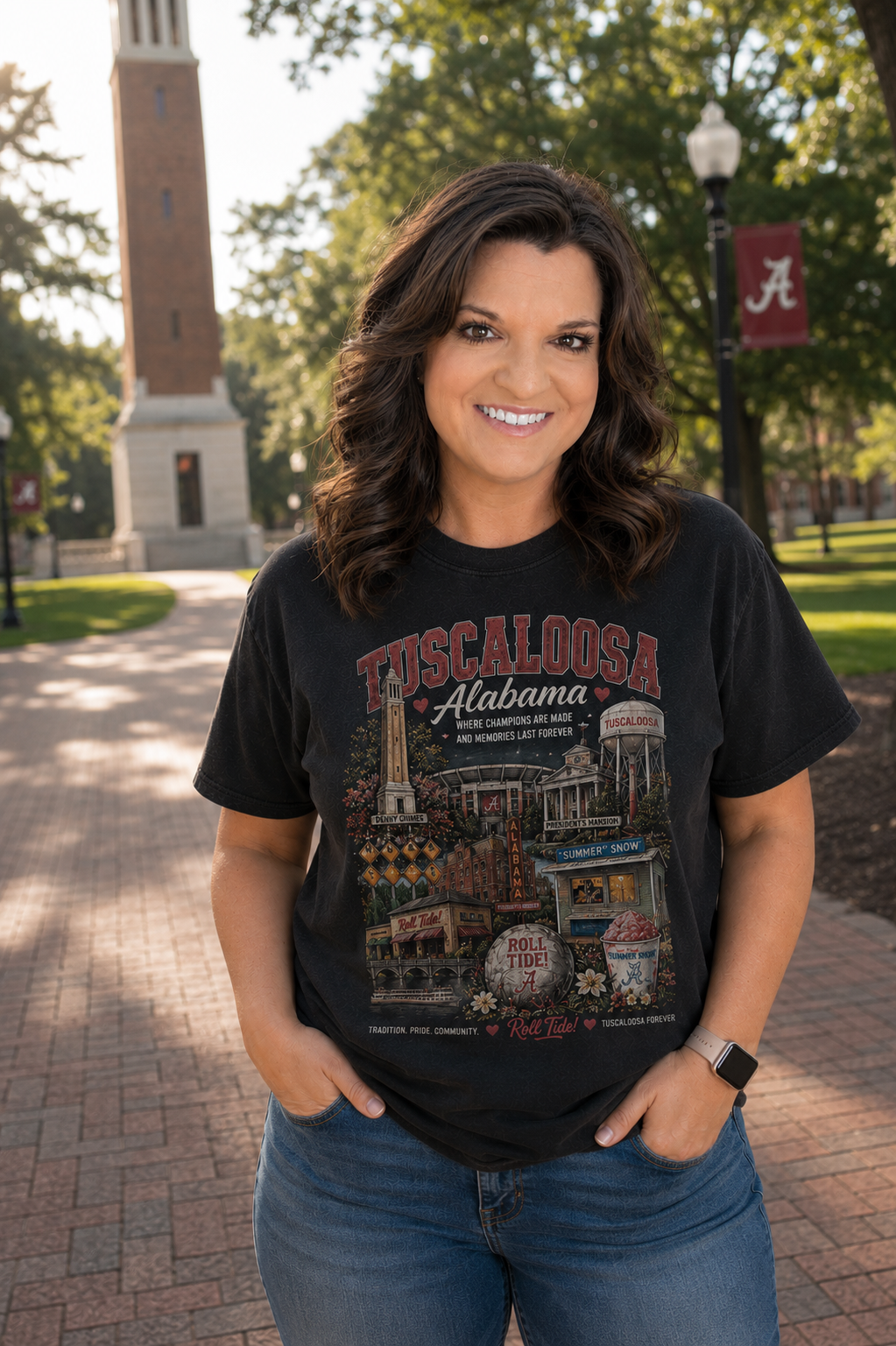Tuscaloosa Alabama Collage Tee | College Town Souvenir Shirt