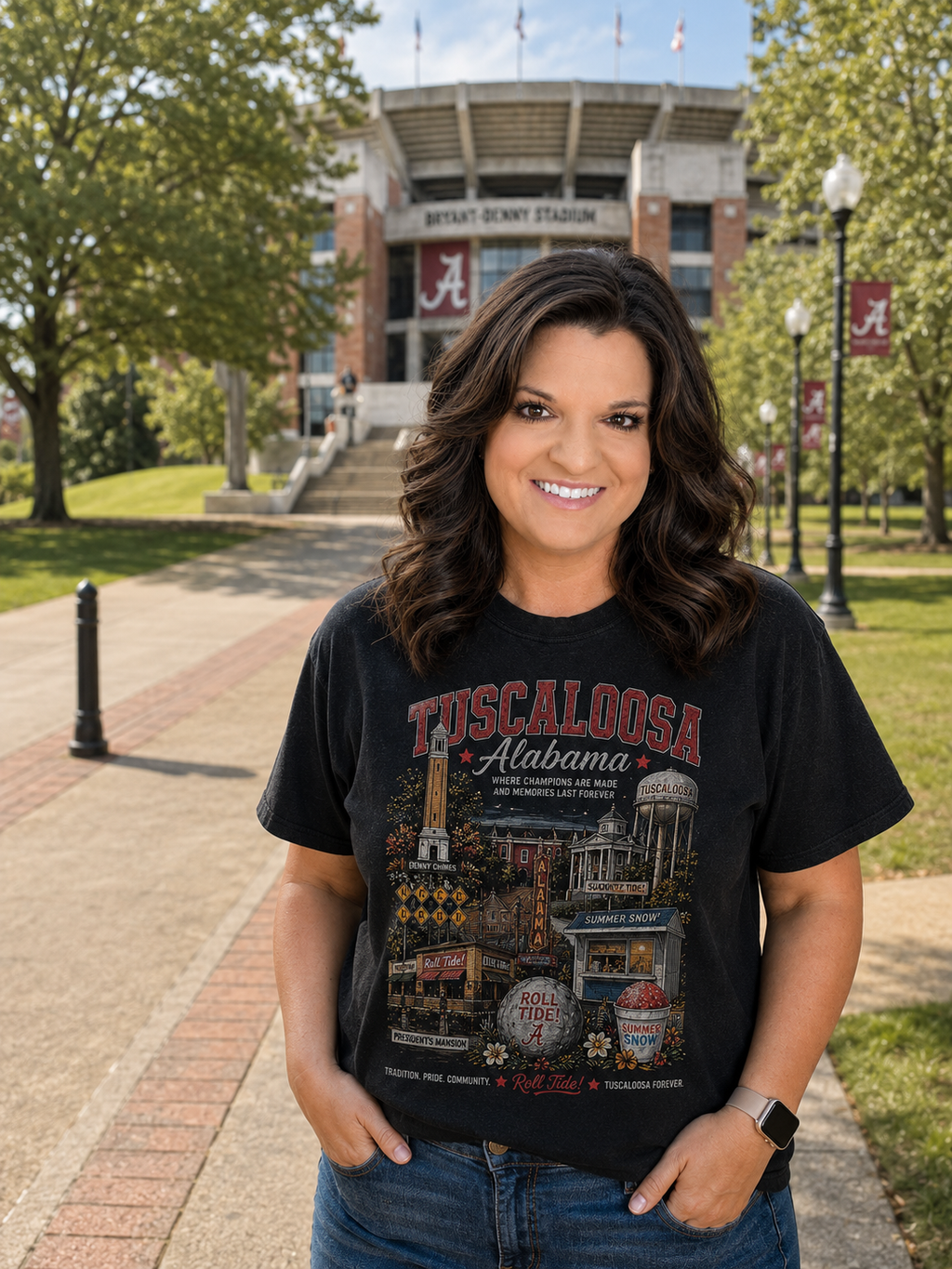 Tuscaloosa Alabama Collage Tee | College Town Souvenir Shirt