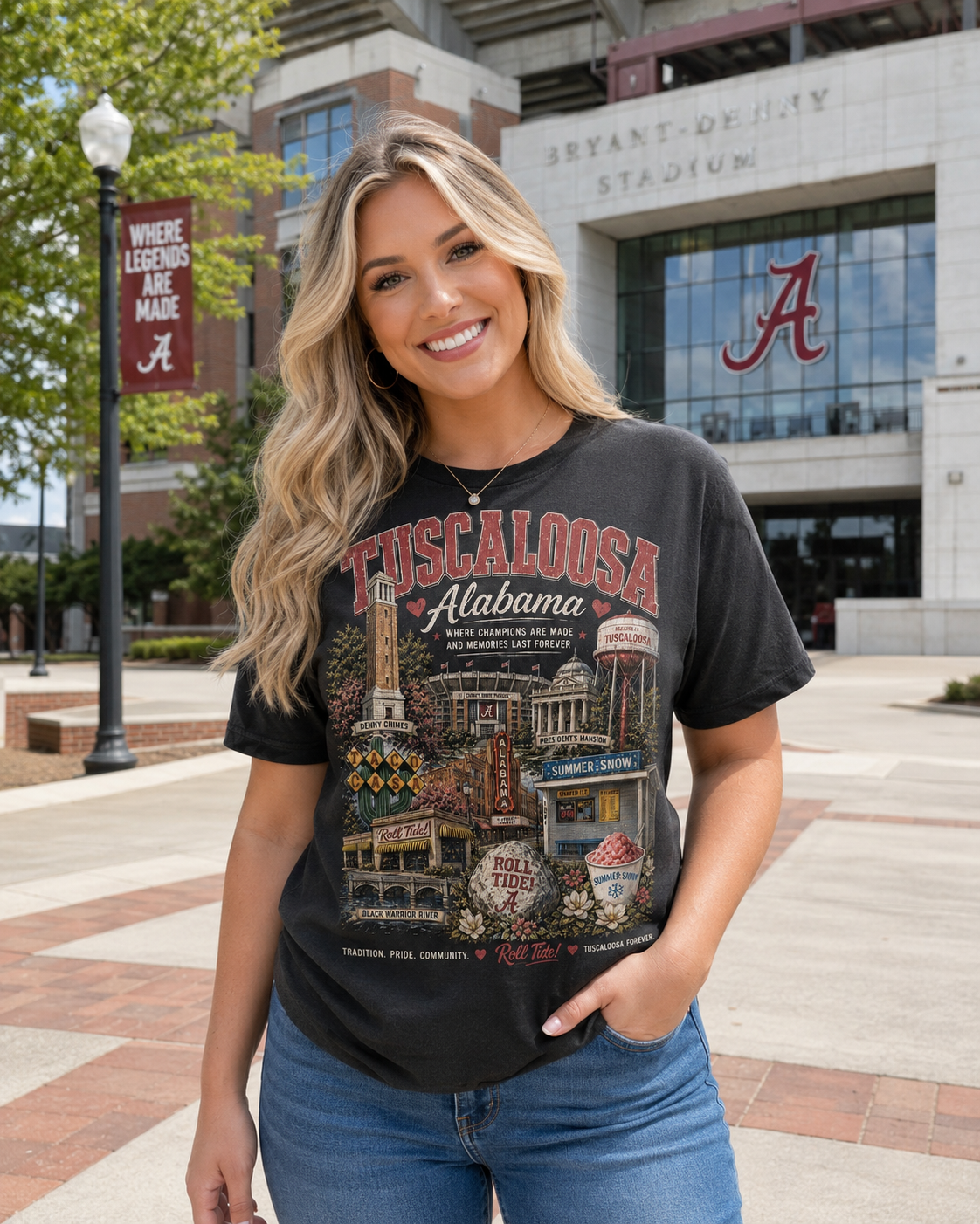 Tuscaloosa Alabama Collage Tee | College Town Souvenir Shirt
