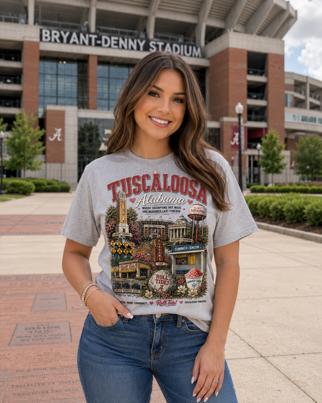 Tuscaloosa Alabama Collage Tee | College Town Souvenir Shirt