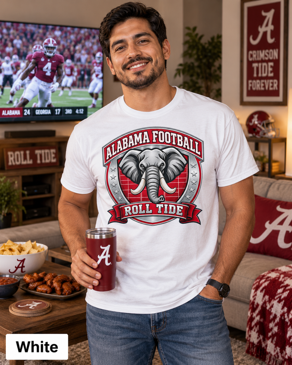 Alabama Football Elephant Crest Roll Tide T-shirt | College Team Tee