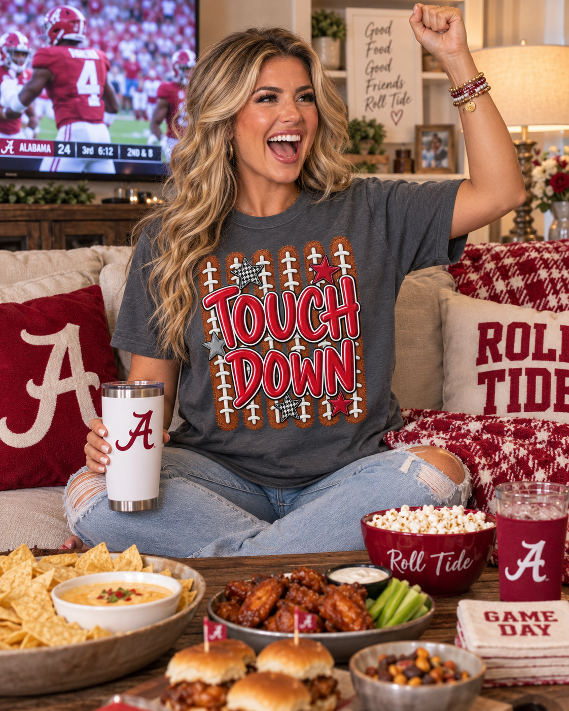 Touch Down Football Shirt | Southern Game Day Tee | Football Season Tailgate Shirt | Cute Game Day Graphic Tee