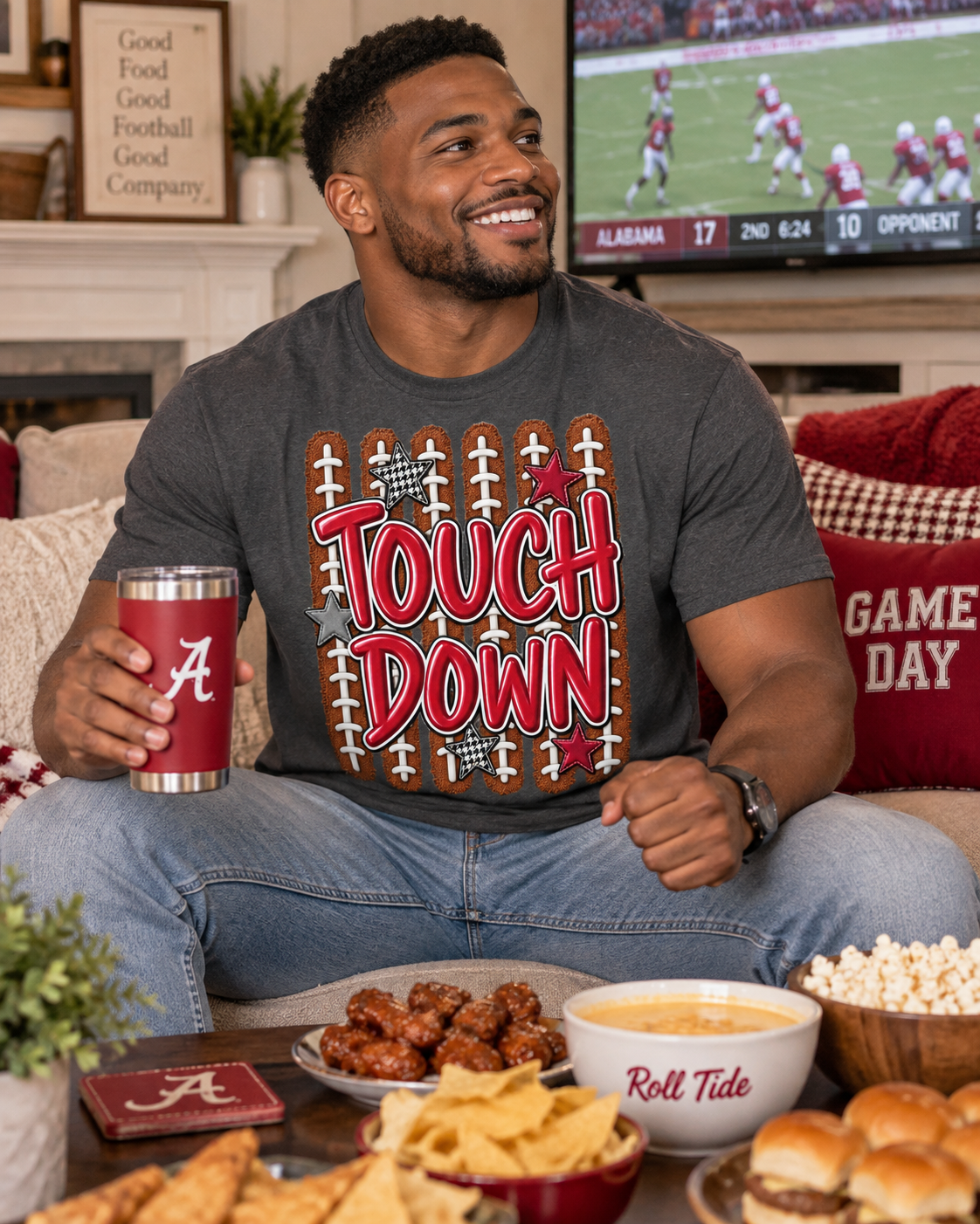 Touch Down Football Shirt | Southern Game Day Tee | Football Season Tailgate Shirt | Cute Game Day Graphic Tee