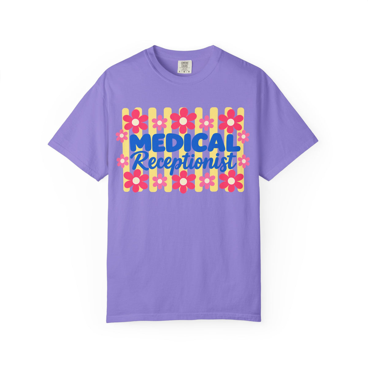 Medical Receptionist T-Shirt | Retro Floral Typography