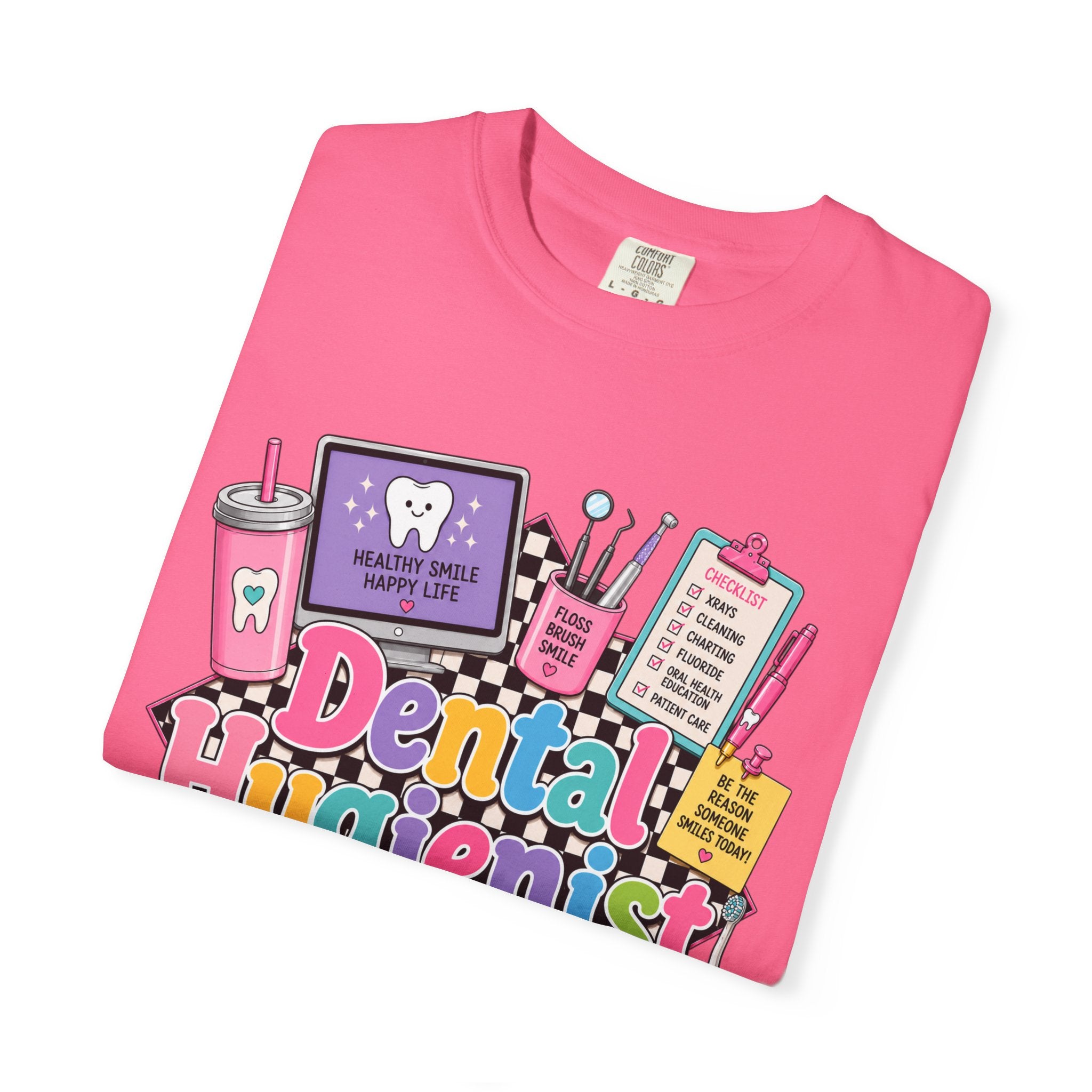 Dental Hygienist T-shirt | Dental Tools Graphic Tee, Tooth Care Design
