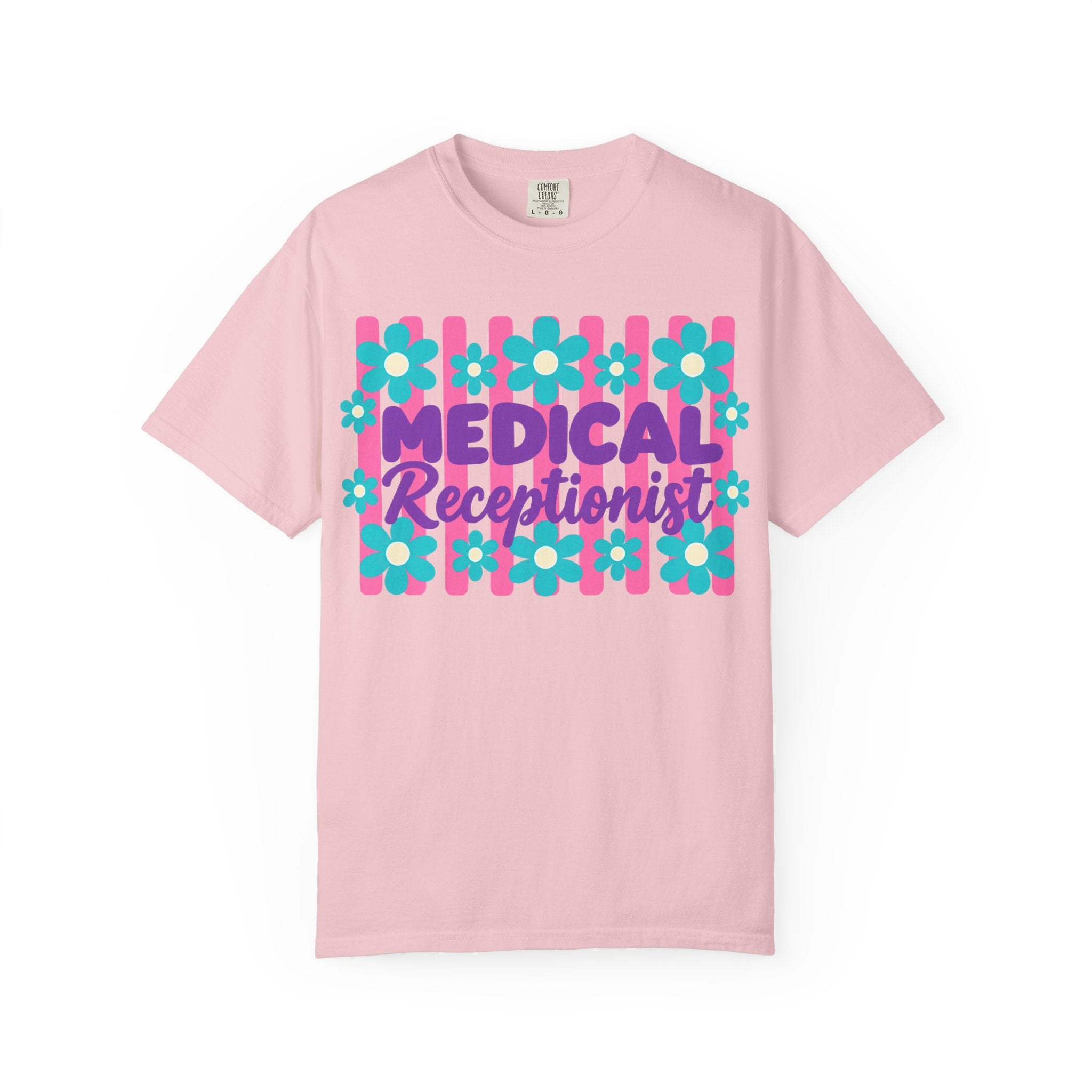 Medical Receptionist T-Shirt | Retro Floral Typography