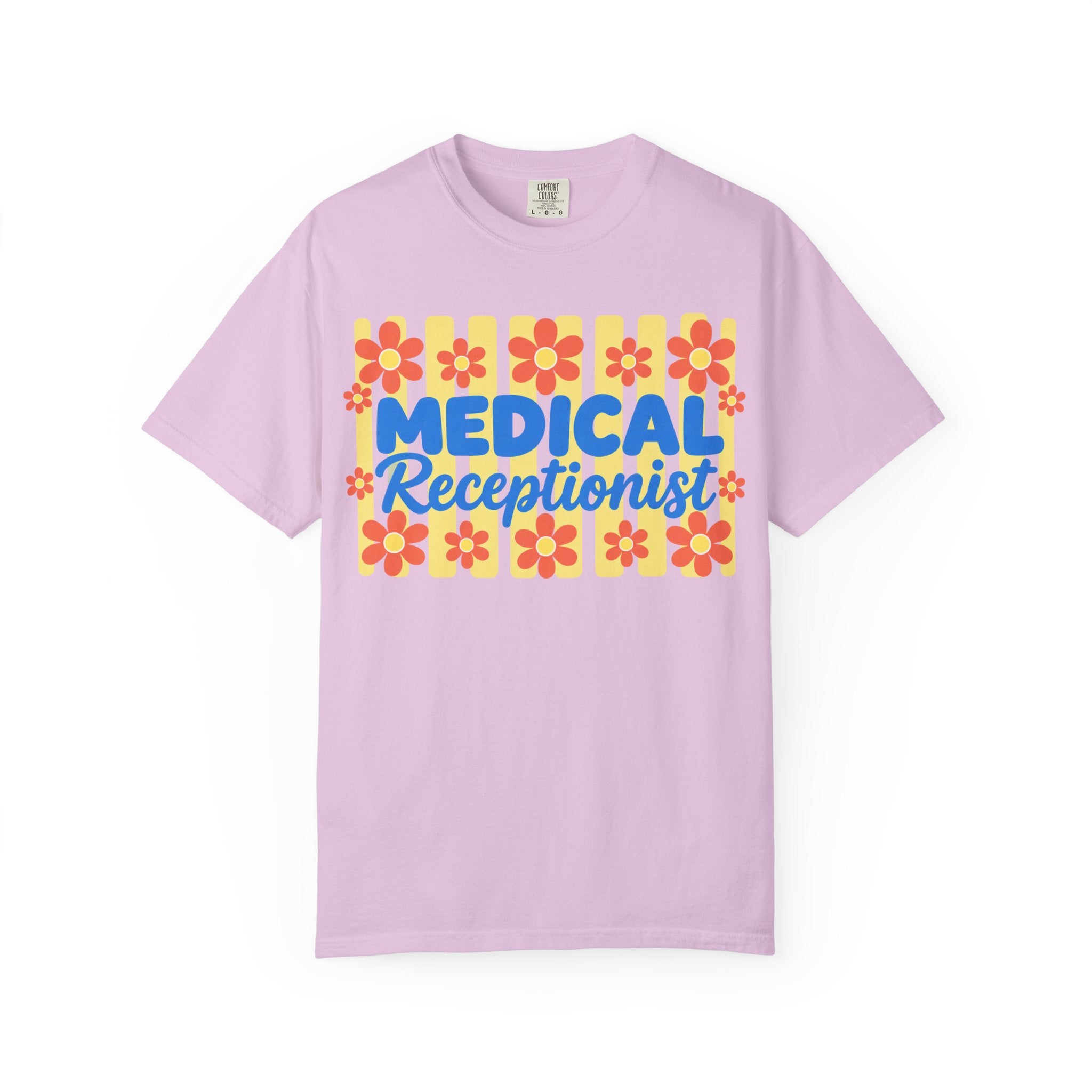 Medical Receptionist T-Shirt | Retro Floral Typography