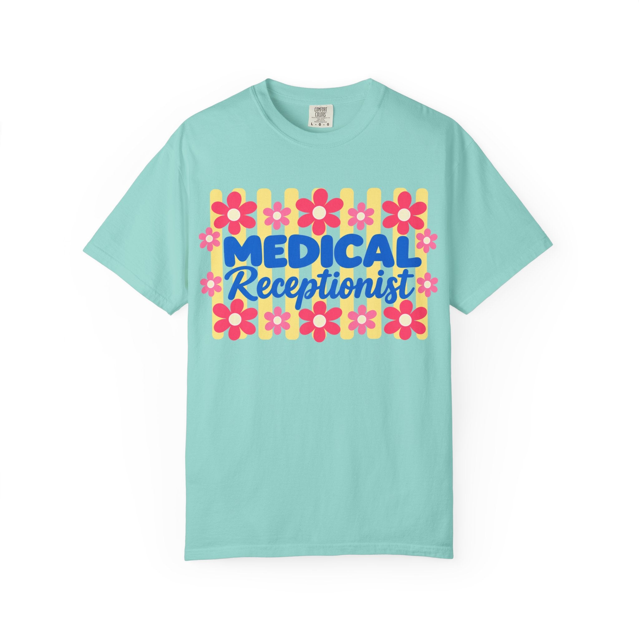 Medical Receptionist T-Shirt | Retro Floral Typography