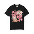 Cowgirl Boots and Poker Cards T-Shirt | Pink Ribbon Floral Western Design