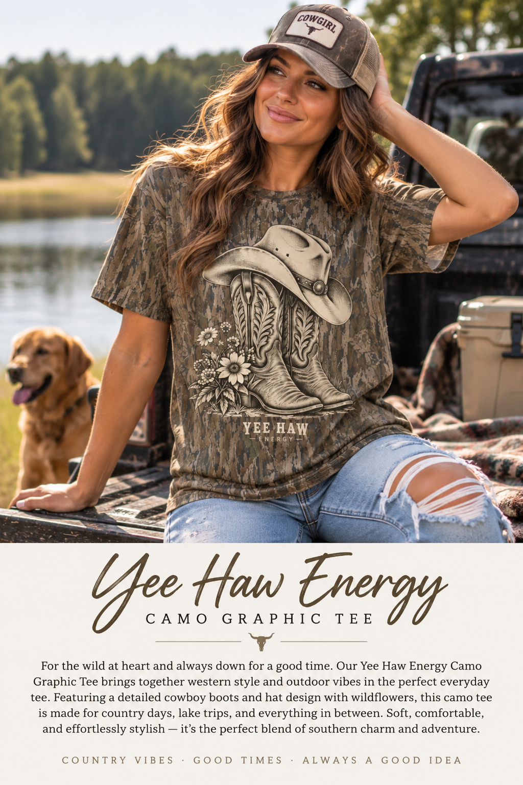 Yee Haw Energy Camo Tee