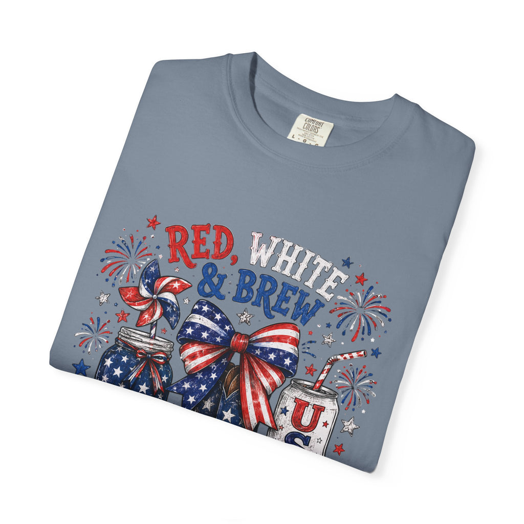 Red White & Brew graphic T-shirt | USA Merica patriotic 4th of July design