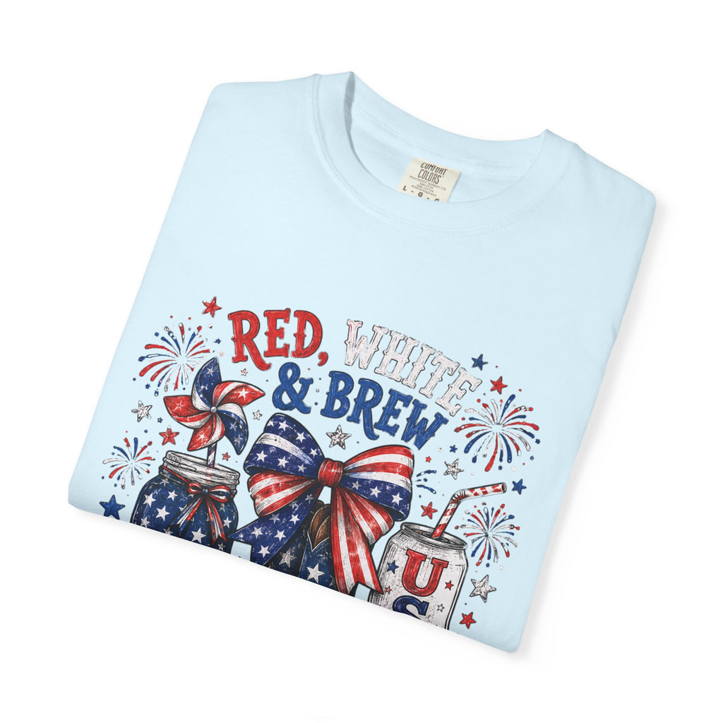 Red White & Brew graphic T-shirt | USA Merica patriotic 4th of July design