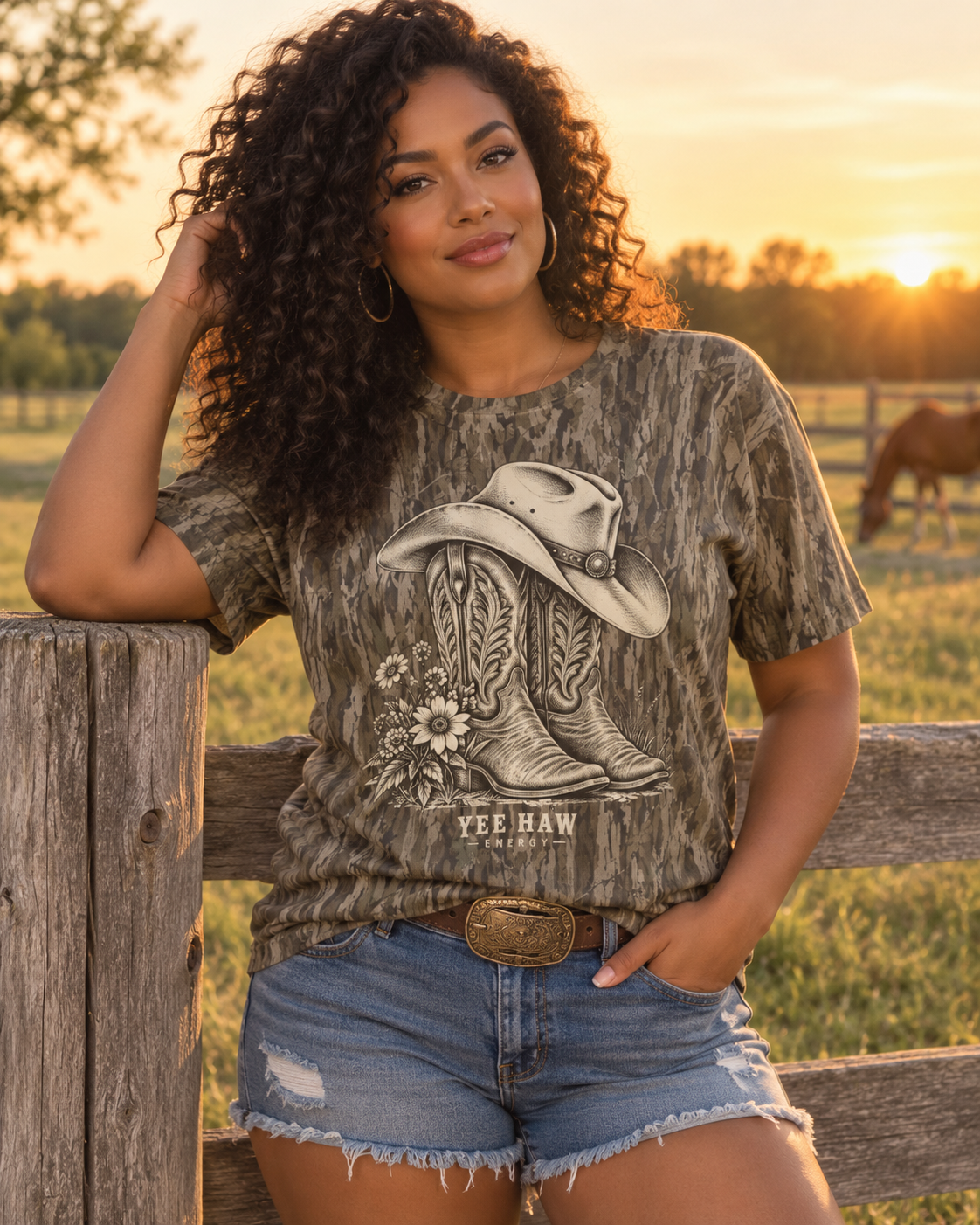 Yee Haw Energy Camo Tee